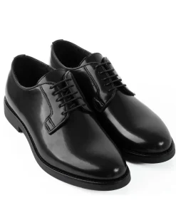 Scarpe Uomo Classiche Stringate Ecopelle Abrasivate Eleganti Cerimonia Derby Con Lacci Suola Di Gomma Casual Nero GIOSAL-S1277A