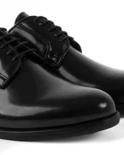 Scarpe Uomo Classiche Stringate Ecopelle Abrasivate Eleganti Cerimonia Derby Con Lacci Suola Di Cuoio Casual Nero GIOSAL-S1275A
