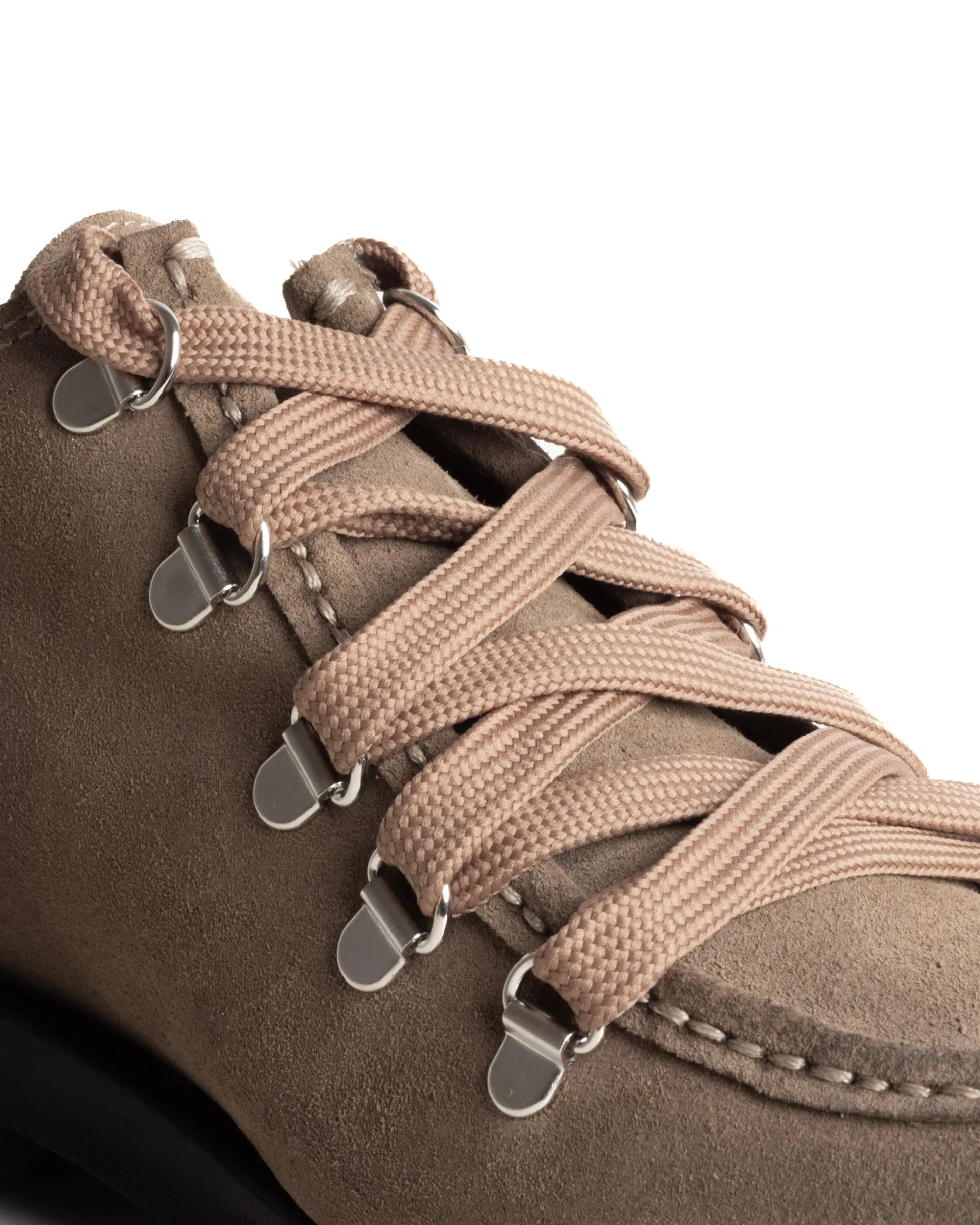 Scarpe Uomo Mocassini Ingegnere Con Ganci E Lacci Casual Camoscio Tinta Unita Beige GIOSAL-S1254A