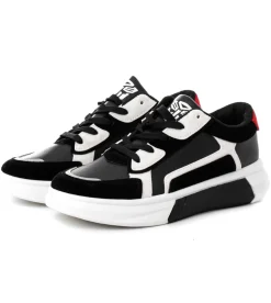 Scarpe Uomo Shoes Sneakers Sportiva Ecopelle Camoscio Nera GIOSAL-S1115A