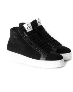 Scarpe Uomo Sneakers Alte Casual Sportive Ecopelle Camoscio Nero GIOSAL-S1243A