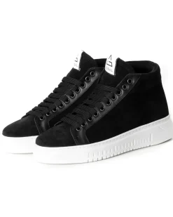 Scarpe Uomo Sneakers Alte Casual Sportive Ecopelle Camoscio Nero GIOSAL-S1243A