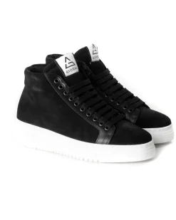 Scarpe Uomo Sneakers Alte Casual Sportive Ecopelle Camoscio Nero GIOSAL-S1243A