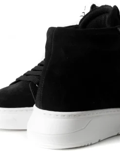 Scarpe Uomo Sneakers Alte Casual Sportive Ecopelle Camoscio Nero GIOSAL-S1243A