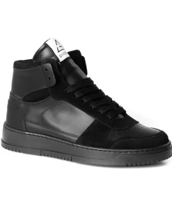 Scarpe Uomo Sneakers Alte Casual Sportive Ecopelle Camoscio Nero GIOSAL-S1240A