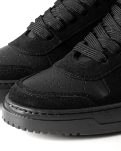 Scarpe Uomo Sneakers Alte Casual Sportive Ecopelle Camoscio Nero GIOSAL-S1240A