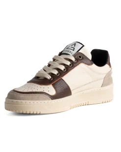 Scarpe Uomo Sneakers Beige Ecopelle Martellata Casual Sportive Pelle Bottolato Camoscio Marrone GIOSAL-S1285A