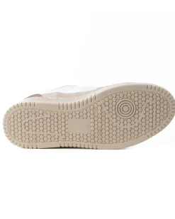 Scarpe Uomo Sneakers Bianche Ecopelle Martellata Casual Sportive Pelle Bottolato Camoscio Beige GIOSAL-S1257A