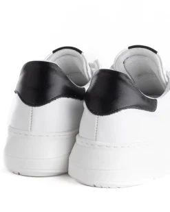 Scarpe Uomo Sneakers Bianche Ecopelle Nere Basic Casual Eleganti Sportive GIOSAL-S1186A