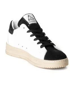 Scarpe Uomo Sneakers Bianche Casual Sportive Ecopelle Camoscio Nero GIOSAL-S1239A