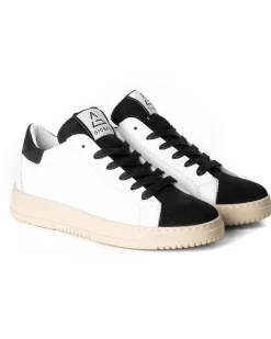 Scarpe Uomo Sneakers Bianche Casual Sportive Ecopelle Camoscio Nero GIOSAL-S1239A