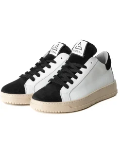 Scarpe Uomo Sneakers Bianche Casual Sportive Ecopelle Camoscio Nero GIOSAL-S1239A