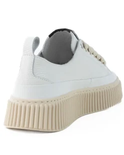 Scarpe Uomo Sneakers Bianche Ecopelle Martellata Sportive Pelle Bottolato Fondo Gomma Ampia GIOSAL-S1258A