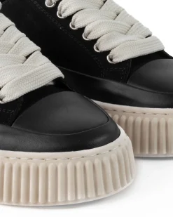 Scarpe Uomo Sneakers Camoscio Nero Beige Sportive Fondo Gomma Ampia GIOSAL-S1259A