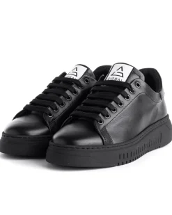 Scarpe Uomo Sneakers Ecopelle Nere Basic Casual Eleganti Sportive GIOSAL-S1187A