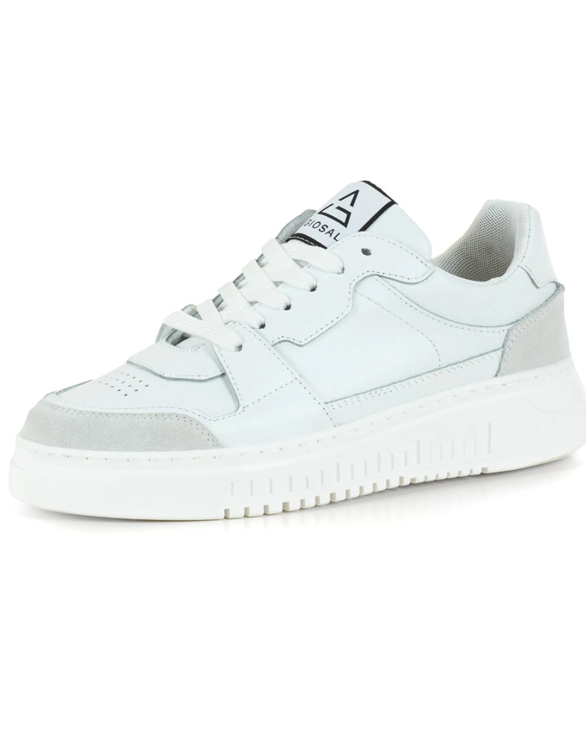 Scarpe Uomo Sneakers Ecopelle Camoscio Basic Bianco Casual Sportive GIOSAL-S1220A