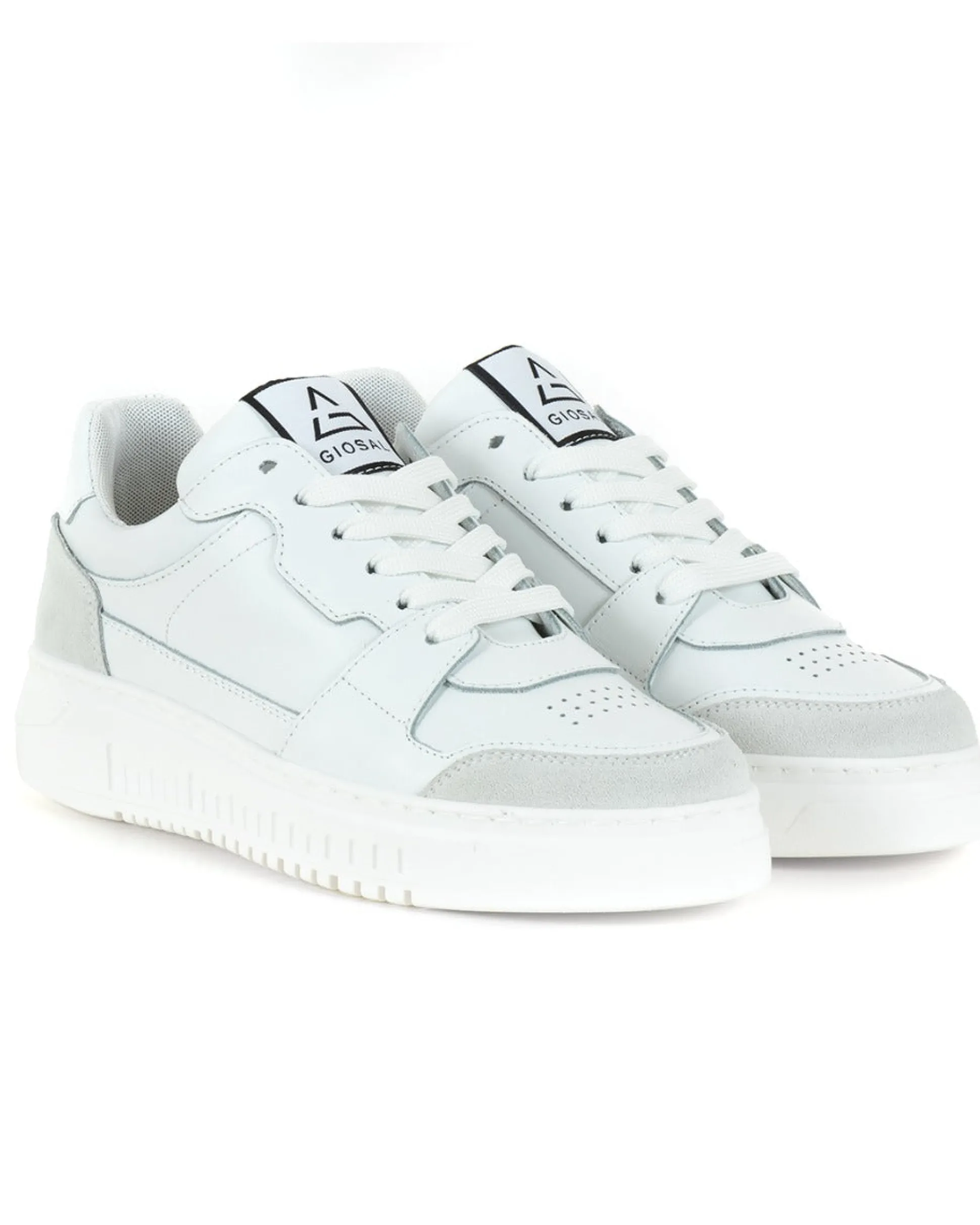 Scarpe Uomo Sneakers Ecopelle Camoscio Basic Bianco Casual Sportive GIOSAL-S1220A