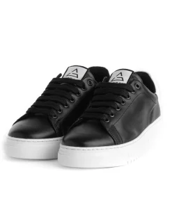 Scarpe Uomo Sneakers Ecopelle Nere Basic Casual Eleganti Sportive GIOSAL-S1189A