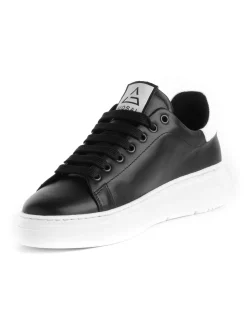 Scarpe Uomo Sneakers Ecopelle Nere Basic Casual Eleganti Sportive GIOSAL-S1189A