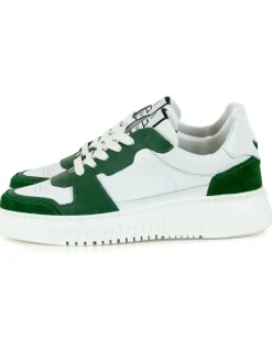Scarpe Uomo Sneakers Ecopelle Camoscio Basic Bianco Verde Casual Sportive GIOSAL-S1221A