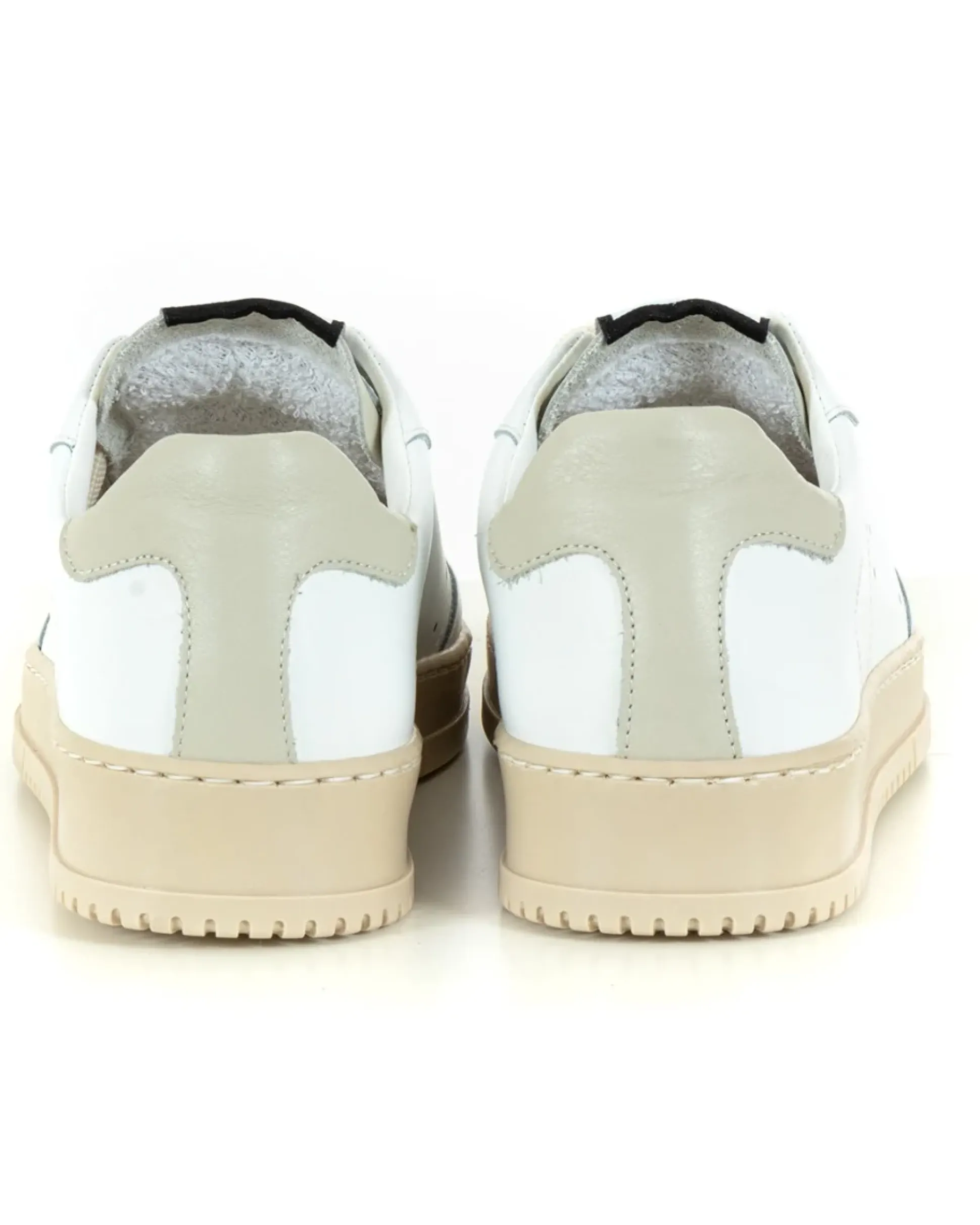 Scarpe Uomo Sneakers Ecopelle Basic Bianco Beige Casual Sportive GIOSAL-S1218A
