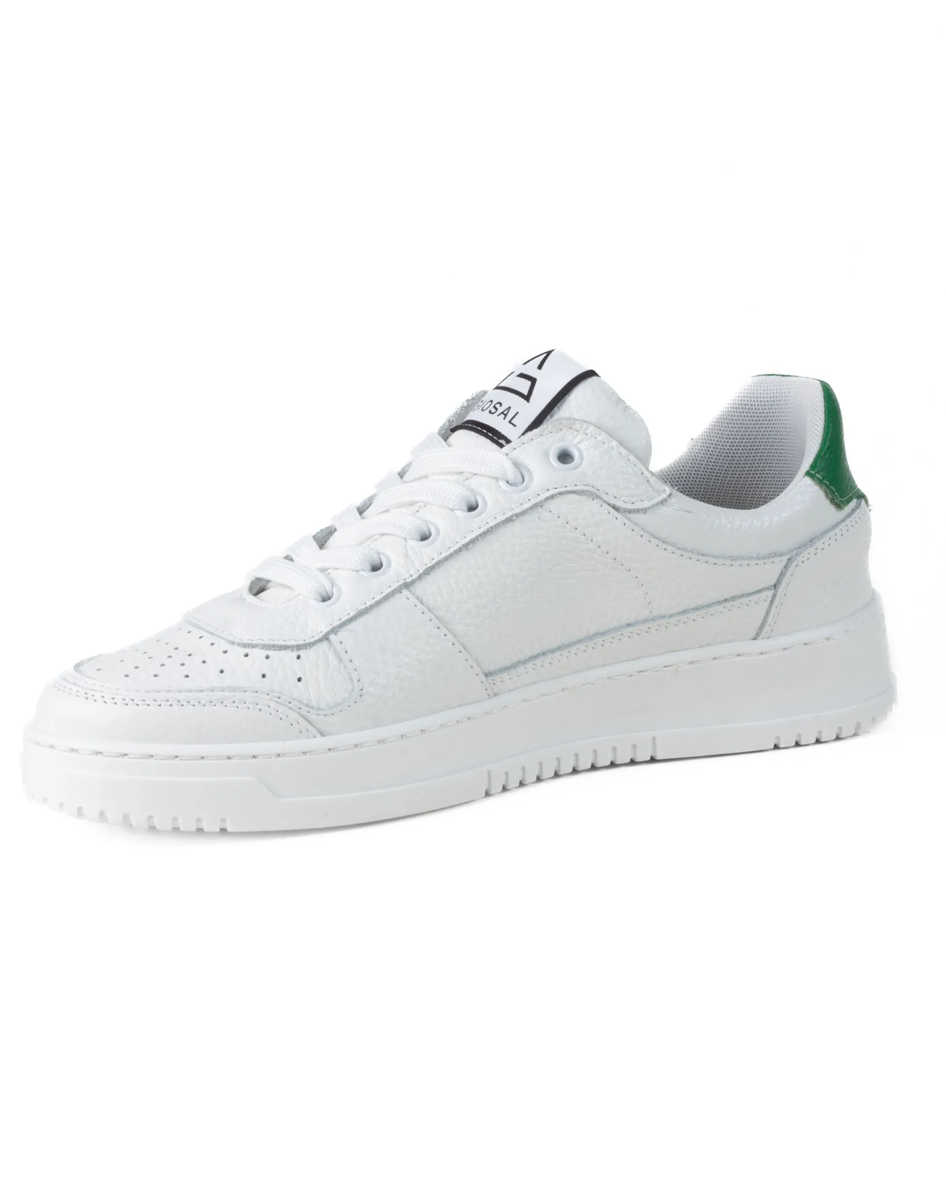 Scarpe Uomo Sneakers Ecopelle Martellata Bianche Casual Sportive Pelle Bottolato Verde GIOSAL-S1256A