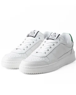 Scarpe Uomo Sneakers Ecopelle Martellata Bianche Casual Sportive Pelle Bottolato Verde GIOSAL-S1256A