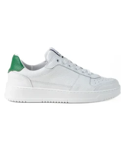 Scarpe Uomo Sneakers Ecopelle Martellata Bianche Casual Sportive Pelle Bottolato Verde GIOSAL-S1256A