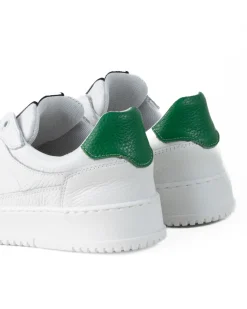 Scarpe Uomo Sneakers Ecopelle Martellata Bianche Casual Sportive Pelle Bottolato Verde GIOSAL-S1256A