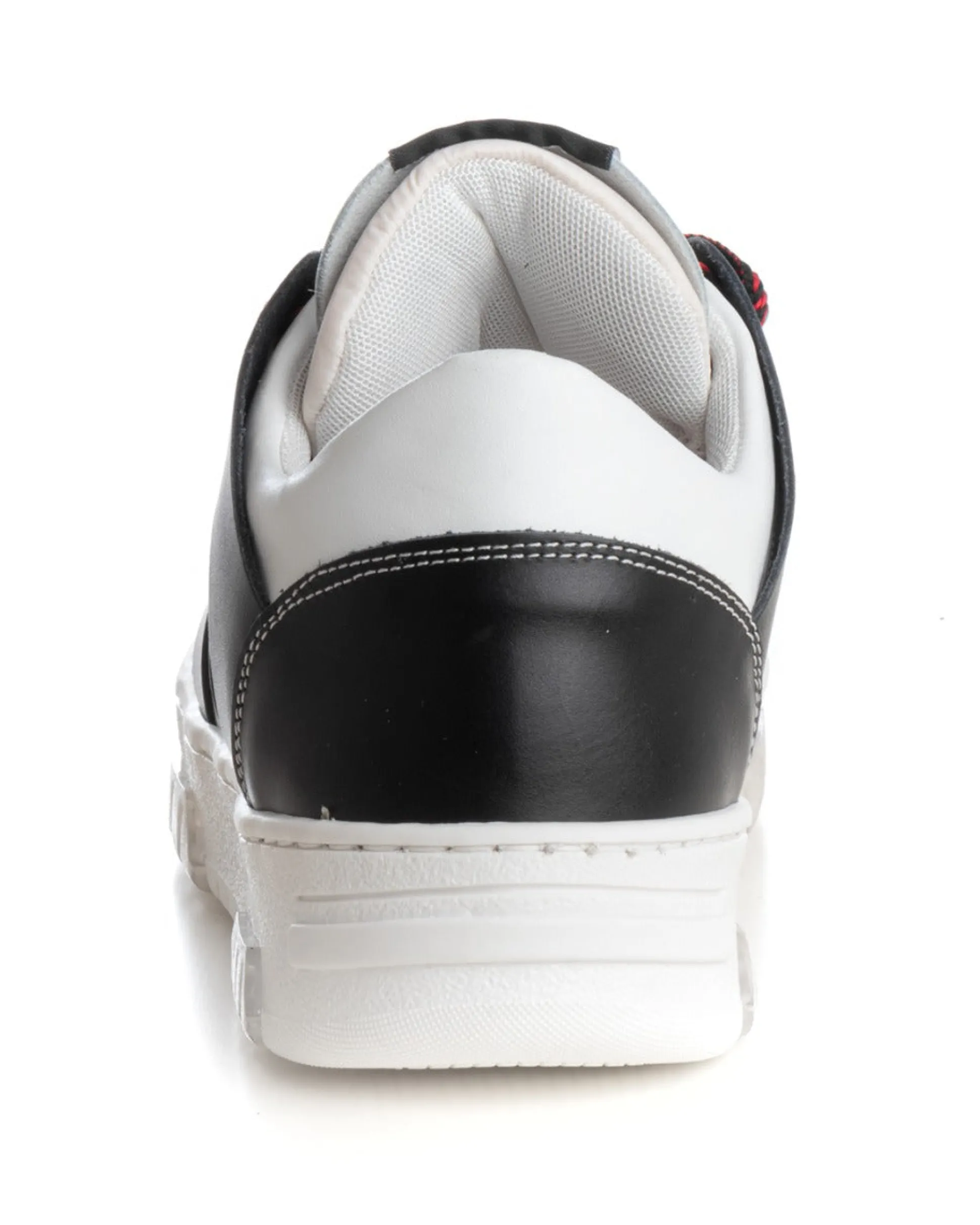 Scarpe Uomo Sneakers Ecopelle Bianco Nero Lacci Colorati Casual Sportive GIOSAL-S1228A