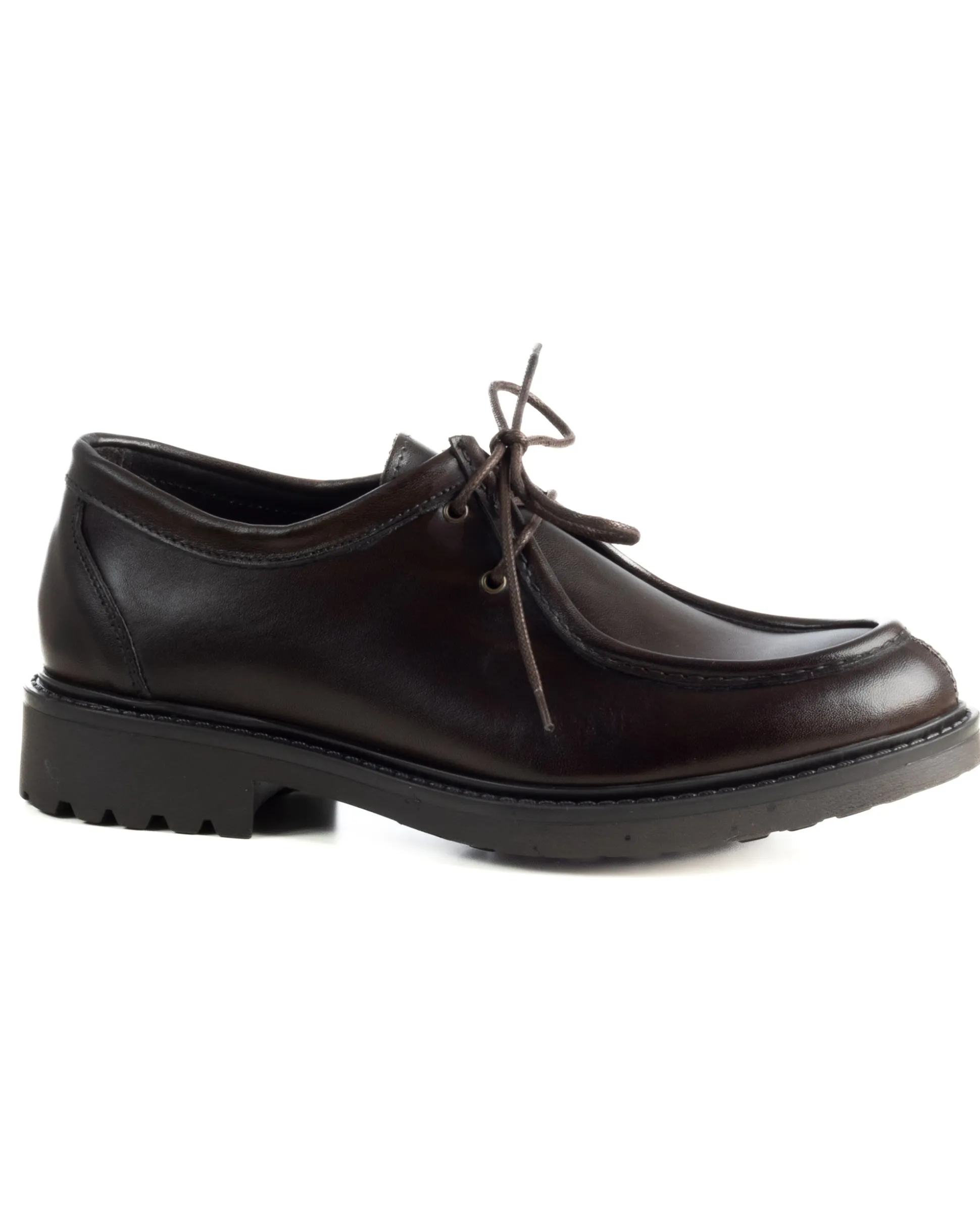 Scarpe Uomo Stringate Derby Lacci Eleganti Pelle Testa Di Moro S1302A