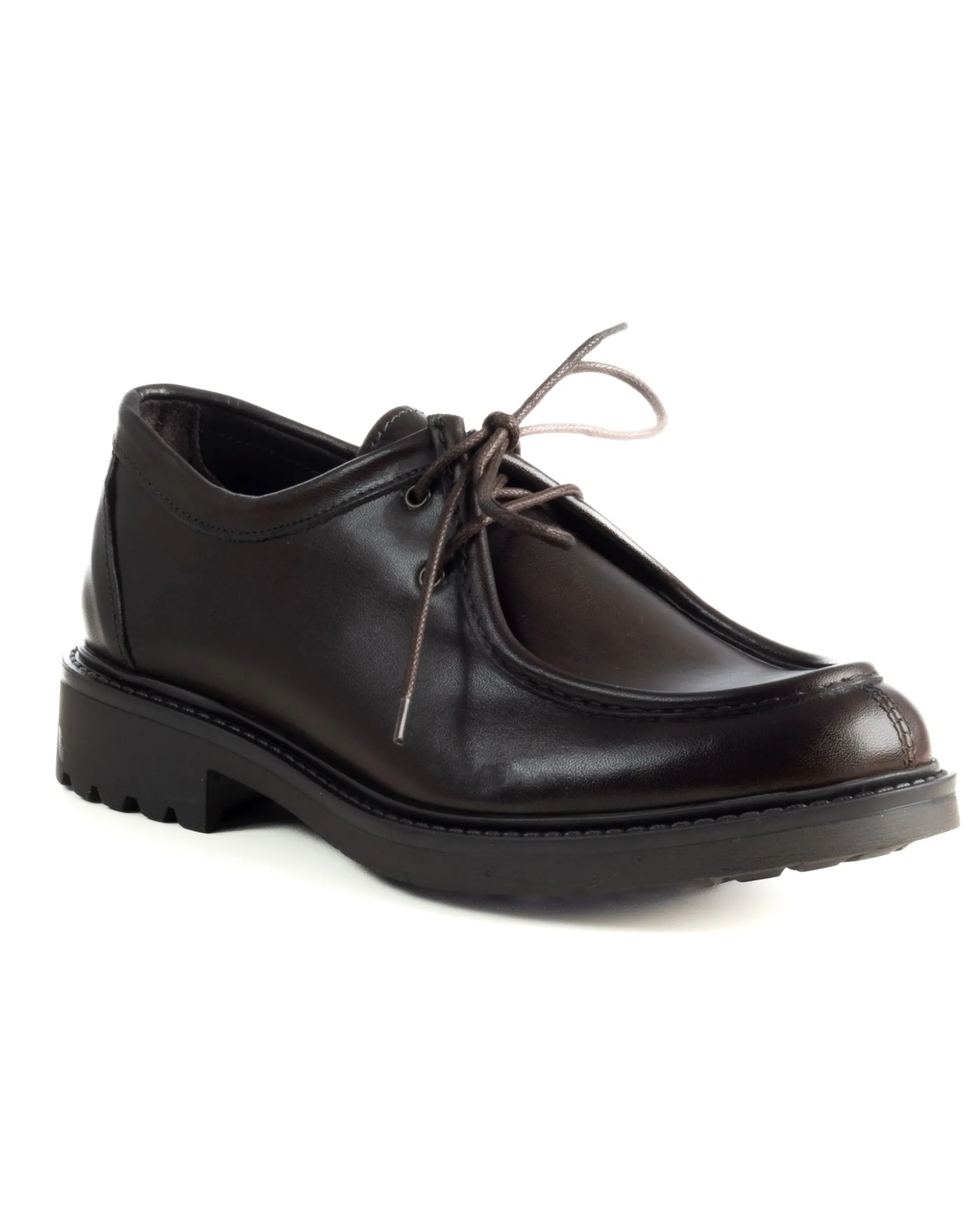 Scarpe Uomo Stringate Derby Lacci Eleganti Pelle Testa Di Moro S1302A
