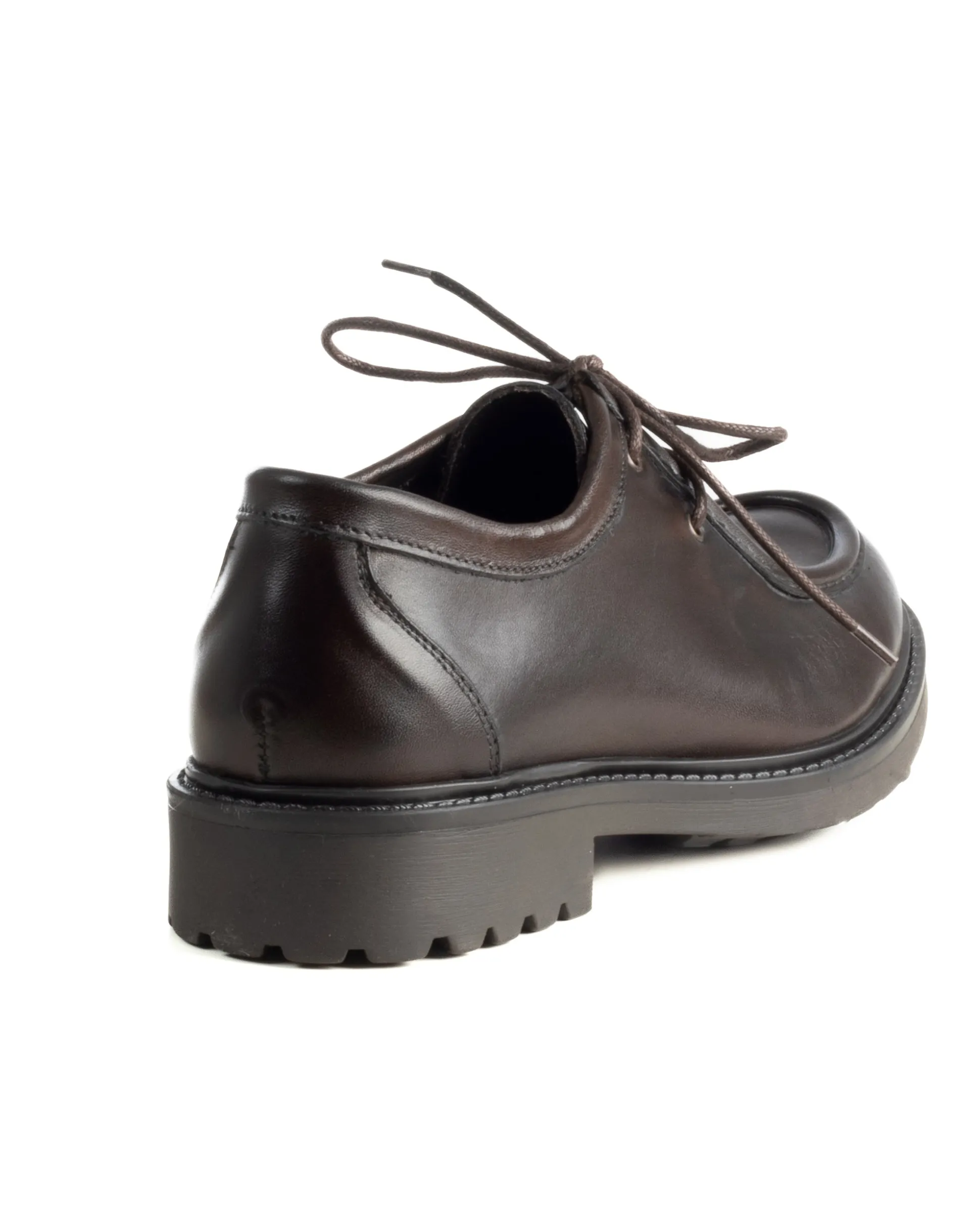 Scarpe Uomo Stringate Derby Lacci Eleganti Pelle Testa Di Moro S1302A
