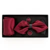 Set Papillon Pochette Gemelli Uomo Unisex Elegante Cerimonia Bordeaux GIOSAL-CP1077A