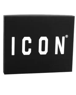 Set Sciarpa Cappello Zuccotto Logo Nero Bianco ICON ICXF2W6BOX3