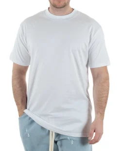 T-Shirt Cotone Basic Gola Alta Bianco TCTS1001A