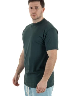 T-Shirt Cotone Basic Gola Alta Verde TCTS1003A