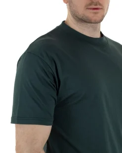 T-Shirt Cotone Basic Gola Alta Verde TCTS1003A
