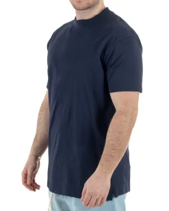 T-Shirt Cotone Basic Gola Alta Blu TCTS1000A