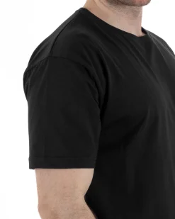 T-Shirt Cotone Basic Regular Fit Nero TCTS1009A