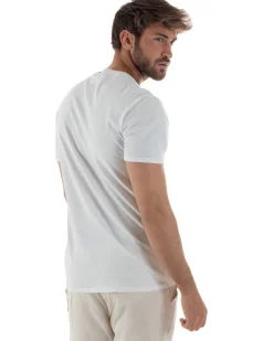 T-shirt serafino maglia cotone bottoncini bianco GIOSAL-TS3121A