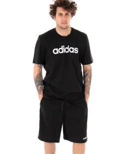 T-shirt Uomo Adidas Logo Lin Tee Stampa Tinta Unita Nera Girocollo Cotone Maniche Corte GIOSAL-TS2431A