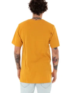 T-shirt Uomo Basic Tinta Unita Senape Girocollo Manica Corta Casual Spacchi GIOSAL-TS2937A