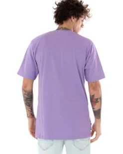 T-shirt Uomo Basic Tinta Unita Lilla Girocollo Manica Corta Casual Spacchi GIOSAL-TS2939A