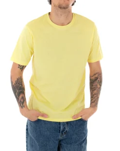 T-shirt Uomo Basic Tinta Unita Manica Corta Girocollo Giallo Casual GIOSAL-TS2916A
