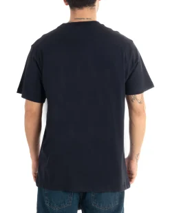 T-shirt Uomo Cotone Girocollo Gola Alta Basic Tinta Unita Blu TS2981A