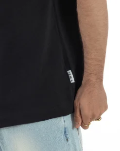 T-shirt uomo cotone stampa aquila atzeca nero BERNA M-261078