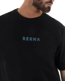 T-shirt uomo cotone stampa aquila atzeca nero BERNA M-261078