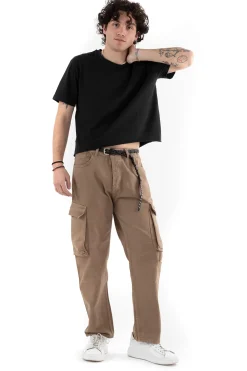 T-shirt Uomo Cropped Boxy Fit Corta Taglio Vivo Nero TS2854A