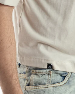 T-shirt Uomo Cropped Corta Boxy Fit Tinta Unita Beige TS3011A